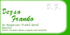dezso franko business card